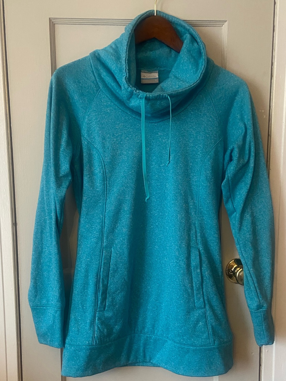 Columbia Teal Cowl Neck Fleece Pullover Sweatshirt